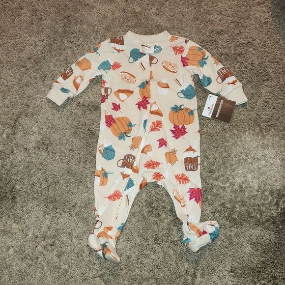 Thanksgiving Way to Celebrate Baby Boy and Girl Unisex Blanket sleeper 3-6m - Picture 4 of 4